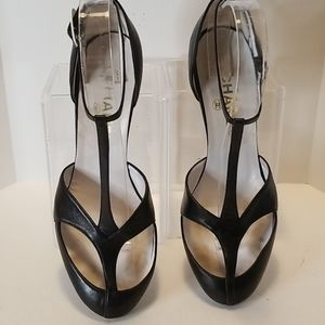 Chanel Black and White Mary Jane Stilettos 38.5